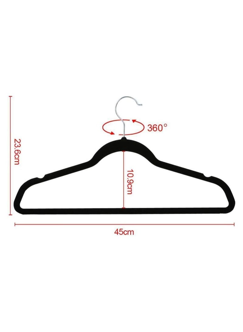 BLOOMING TIME Velvet Non Slip Suit Clothes Hangers,360° Rotating Hook(100pc) - Image 4