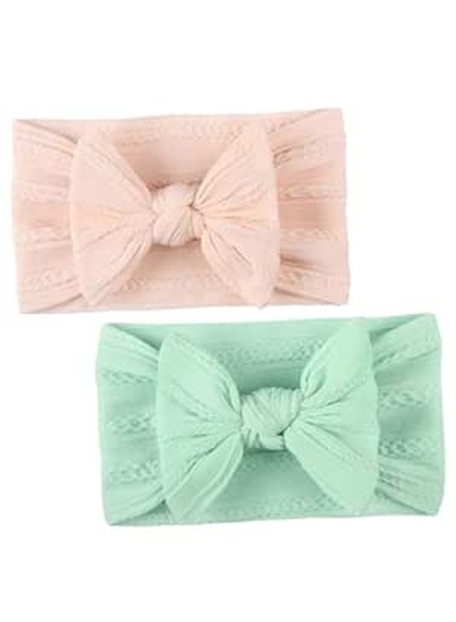 Soft Textured Hair Bonnet For Girls Boys 2pcs Bow Headwear - Image 1