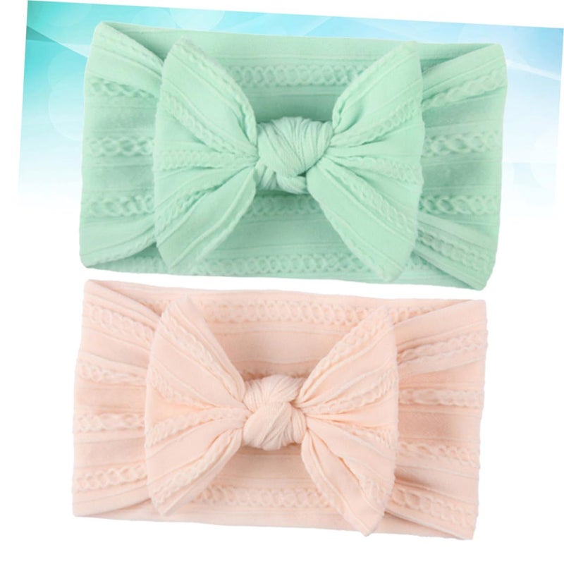 Soft Textured Hair Bonnet For Girls Boys 2pcs Bow Headwear - Image 4