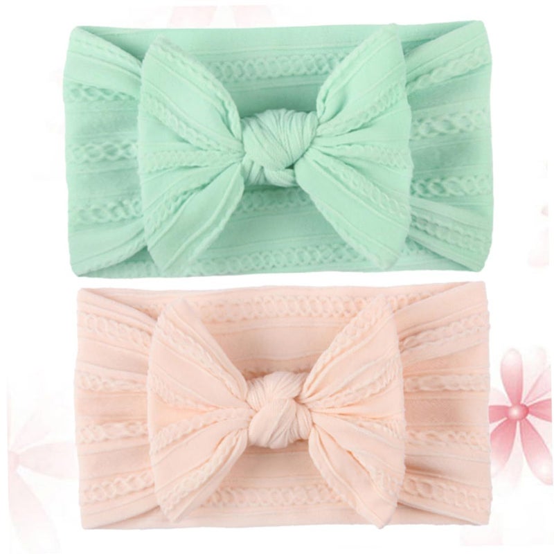 Soft Textured Hair Bonnet For Girls Boys 2pcs Bow Headwear - Image 5