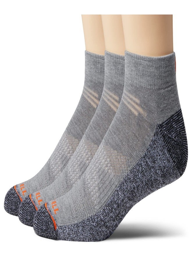 جوارب ميريل للجنسين، مريحة للغاية ومتينة، قصيرة، للعمل، عبوة من 3 أزواج، رمادي، مقاسات الأحذية النسائية: 10-13، مقاسات الأحذية الرجالية: 9.5-12