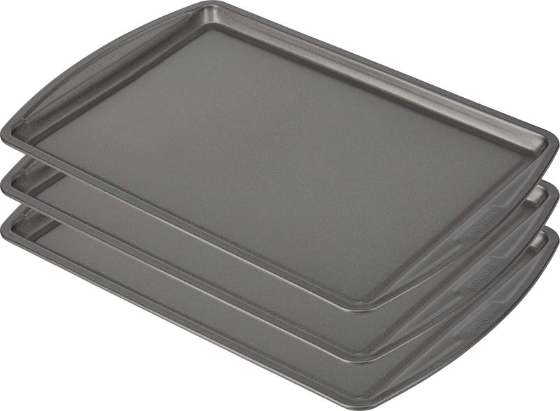 GoodCook Everyday Nonstick Carbon Steel 13 x 9 Baking Sheet Set 3 Pack  StandardSized Carbon Steel Cooking Pans Bakeware Set Cookie Sheets for Baking Oven Pan Set