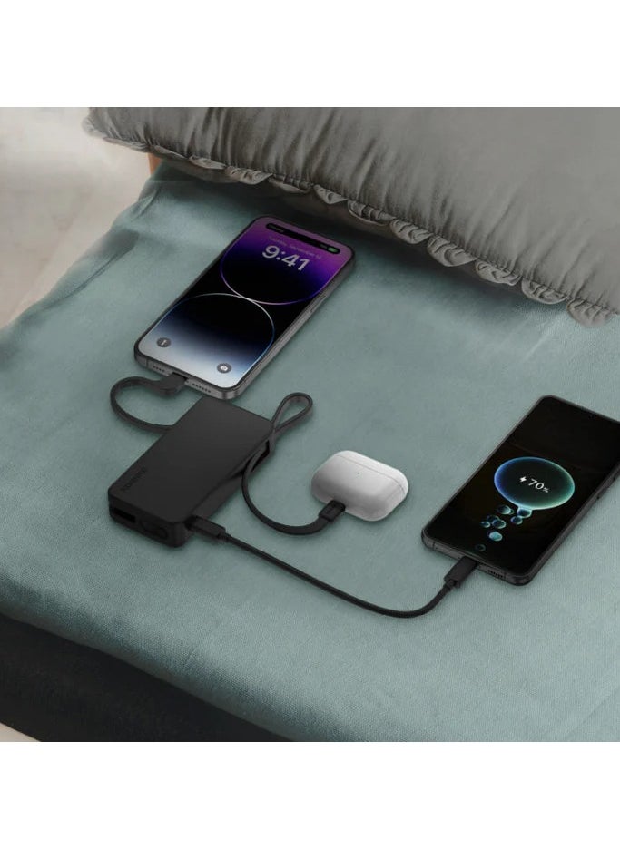 Generic - 1-Power Vital+ Power Bank 10000mAh With Built-In USB-C and Lightning Cable - Image 1