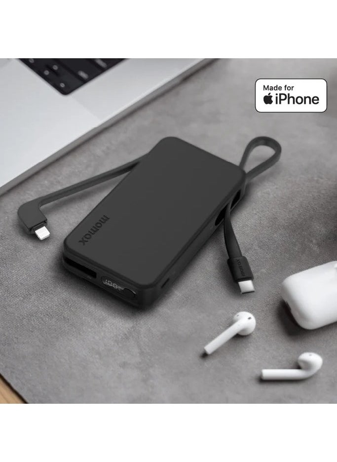 Generic - 1-Power Vital+ Power Bank 10000mAh With Built-In USB-C and Lightning Cable - Image 1