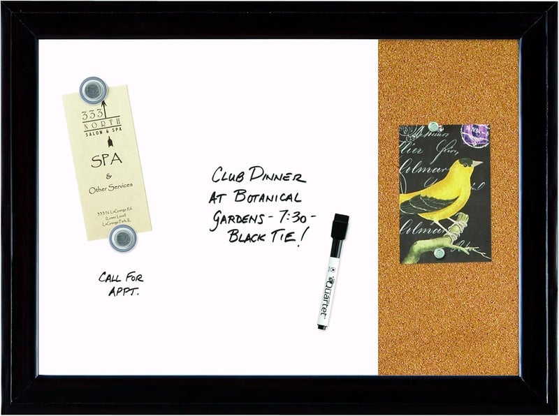 Quartet Combination Magnetic Whiteboard & Corkboard, 17" x 23", Combo White Board & Cork Board, Home Décor, Black Frame (79283) - Image 3