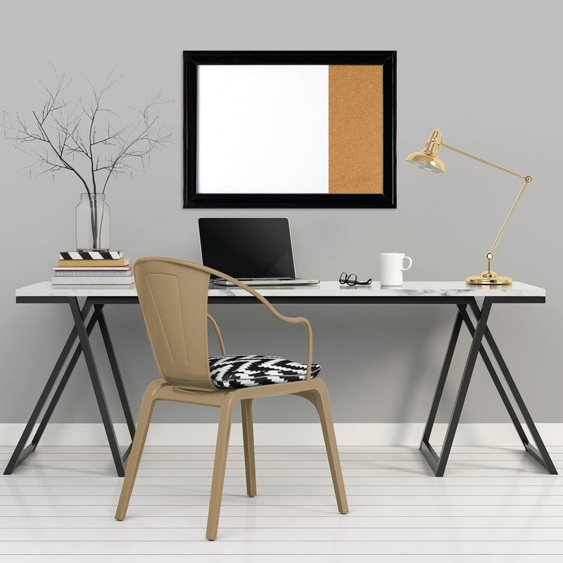Quartet Combination Magnetic Whiteboard & Corkboard, 17" x 23", Combo White Board & Cork Board, Home Décor, Black Frame (79283) - Image 2