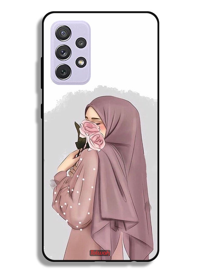 Tolwak Samsung Galaxy A72 5G Protective Case Cover Holding Roses Girl Art - Image 1