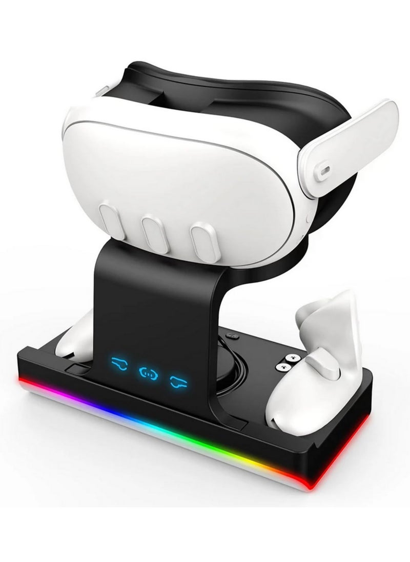 Anmi Charger Station for Meta Quest 3 Oculus VR Accessories  (Black)  - Image 1