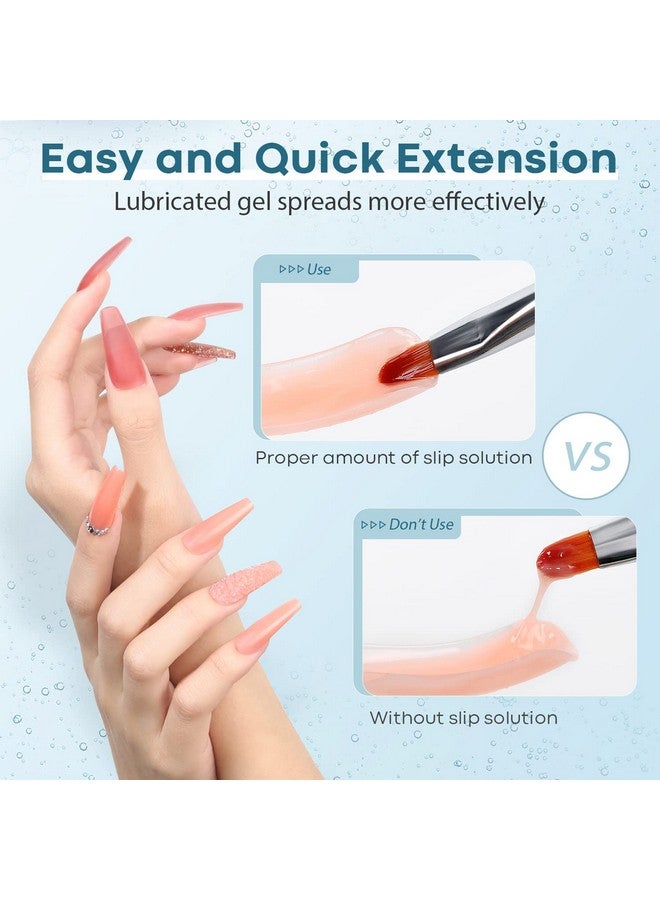 Modelones Poly Extension Gel Kit Slip Solution for Nails with Dual-Ended Nail Brush Anti-Stick Liquid Brushes Cleaning Easy Spread for Beginner - Image 3