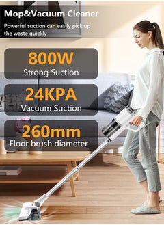 Xoopla 2 in 1 Wet and Dry Cord Vacuum Cleaner with Water Tank and Mop, 800W Motor Power，24000PA Suction 5M Corded Stick Vacuum Cleaner for Hard Floor/Carpet/Pet Hair（with Wall bracket hook)  - Image 5