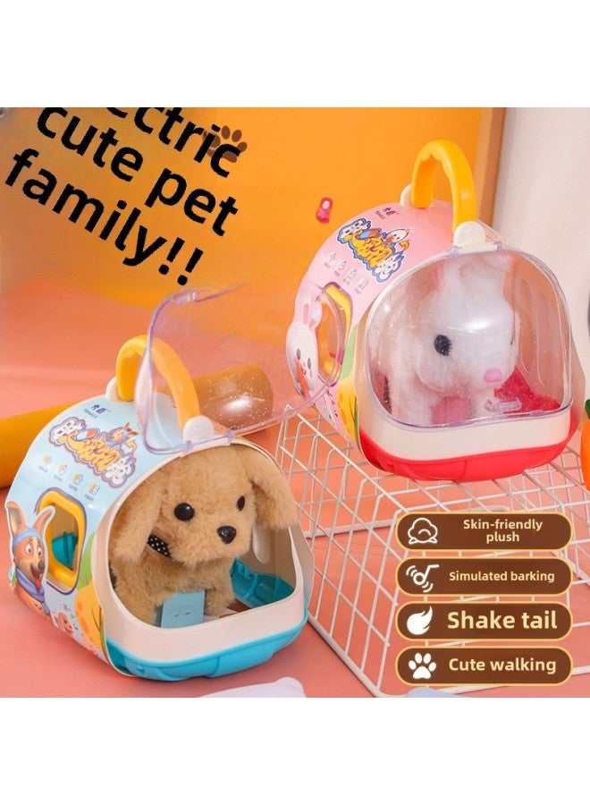 Plush Children's Electric Toy Rabbit Simulation Puppy Will Walk Will Call Will Nod And WAG Tail Wholesale-Color:Naked Small Golden Hair (bag) Battery Self-provided - Image 2