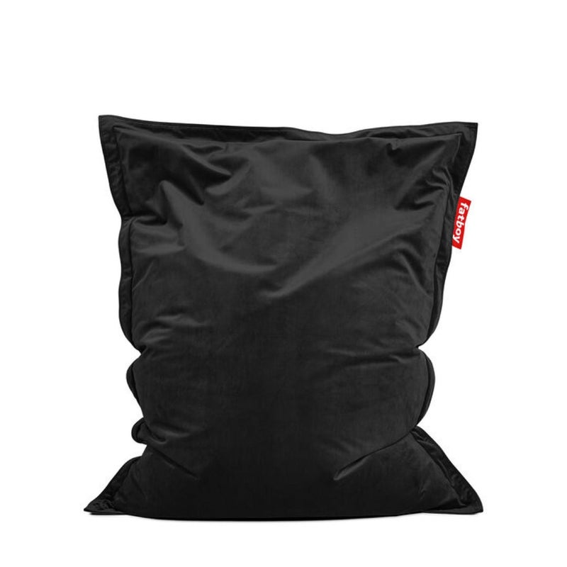 Fatboy Original Slim Bean Bag Velvet | Super soft | Washable outerbag | Pilling resistant | Hugh Hefner approved | Designed for indoor | Original Slim Velvet | 100% polyester | 155 x 120 cm - Black - Image 1