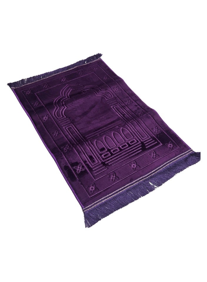 SMART HOME Luxury Quilted and Embroidered Prayer Rug, Insulated Inner Padded Prayer Mat 120*80*4cm, Soft Microfiber Fabric and Comfortable Sponge Filling  - Image 4
