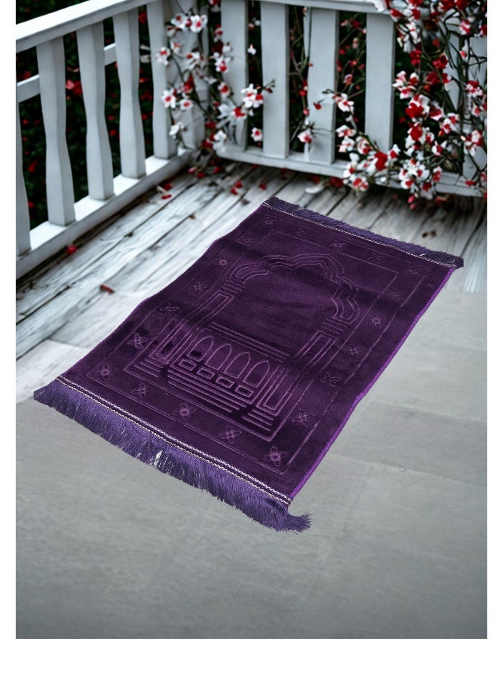 SMART HOME Luxury Quilted and Embroidered Prayer Rug, Insulated Inner Padded Prayer Mat 120*80*4cm, Soft Microfiber Fabric and Comfortable Sponge Filling  - Image 1