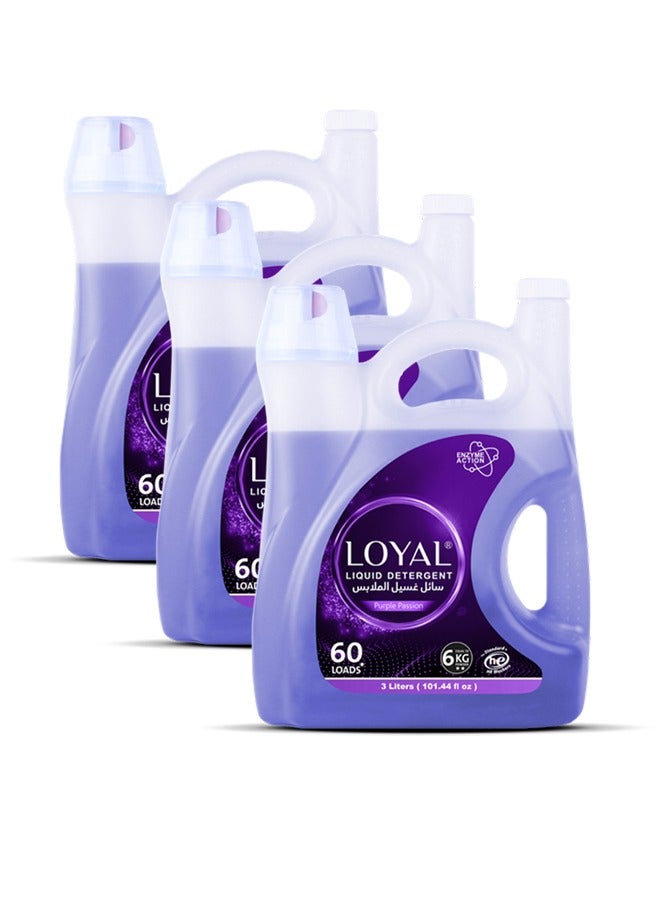 loyal Lavender Laundry Detergent Liquid 3x3L Purple 