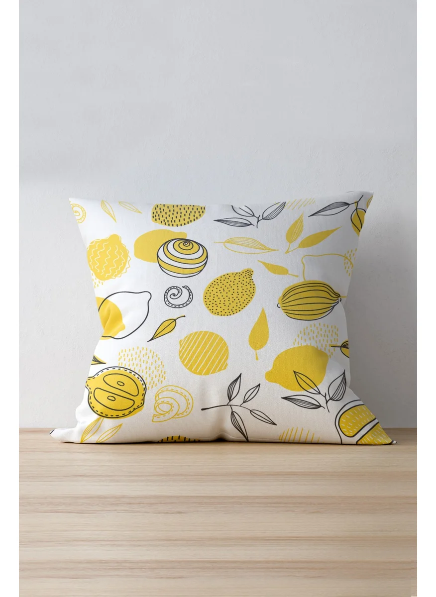 Cango Home Double Sided Printed Lemon Yellow Green Pillow Cushion Cover 911-CT