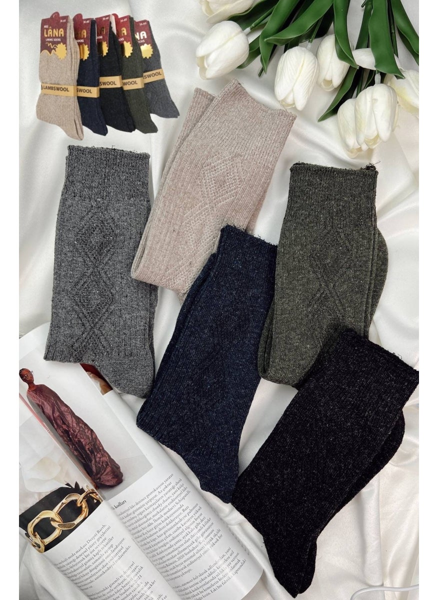 Kral Socks - Kral Women's Socks 5 Pairs Winter Wool Socks Lambswool (Special Lamb Wool) With Thermal Features for Women - Image 1