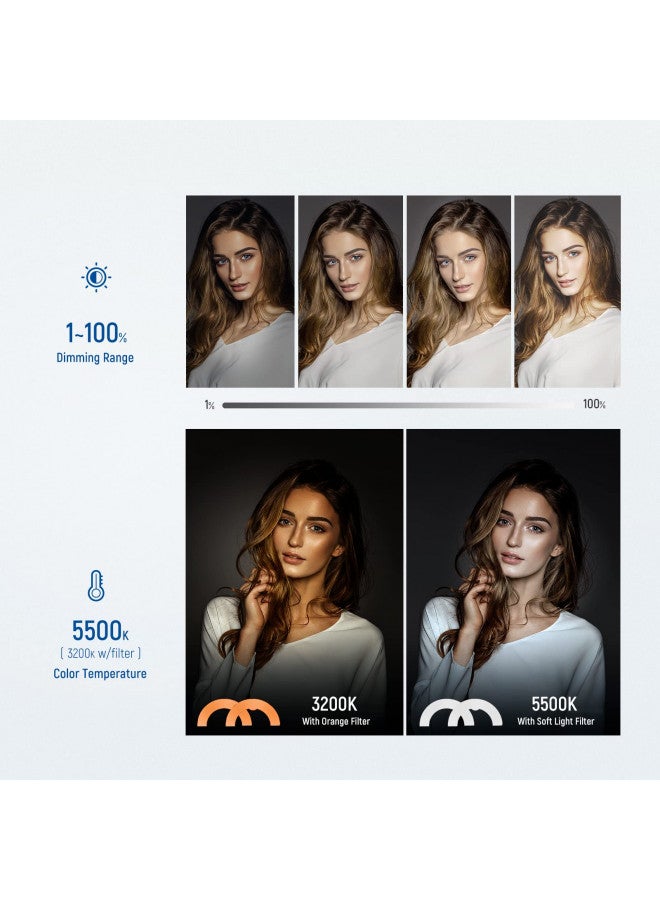 NEEWER 55W 18"/45cm Ring Light Kit [New Version], 5600K 0-100% Dimming LED Selfie Light with Light Stand and Phone Holder for Makeup Lash Tattoo Barber Vlog Studio Video Photography Lighting, RL-18 - Image 3