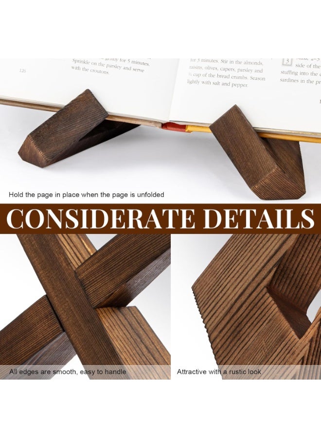 حامل كتاب طبخ للمطبخ، حامل كتاب وصفات لطاولة المطبخ، حامل كتاب طبخ خشبي، حامل كتاب طبخ ريفي - بني ريفي - Image 5