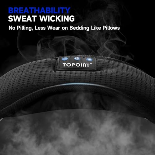 TOPOINT Sleep Mask with Bluetooth Headphones, Breathable Silk Eye Mask for Sleeping Men Women, Bluetooth Sleep Mask Blackout with Speakers, Microphone Handsfree, USB C for Travel Meditation Gifts - Image 5