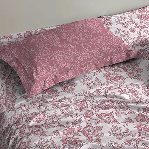 Mytrident Urban Comfort Bedsheet for Single Bed Cotton, 144 TC, 100% Cotton Bedsheet, Juliet Pink - Image 2