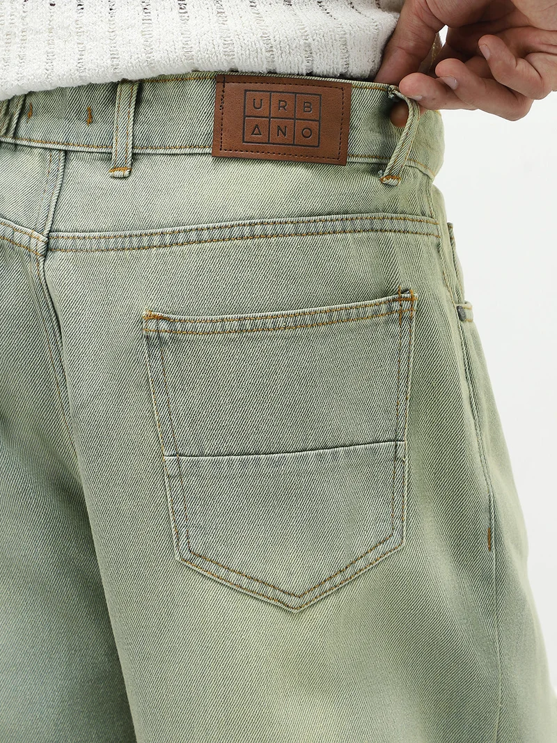 Urbano Fashion  Urbano Fashion Men's Ice Grey Loose Baggy Fit Heavy Washed Jeans Non-Stretchable for Men | Best Price UAE