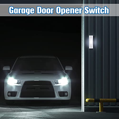 Saillong 1 Piece Lighted Doorbell Button, Wall Mounted Garage Door Opener Switch with LED Light Compatible with Most Wire Doorbell Chimes, Transformer, Ringers, Buzzers (White,White Light) - Image 5