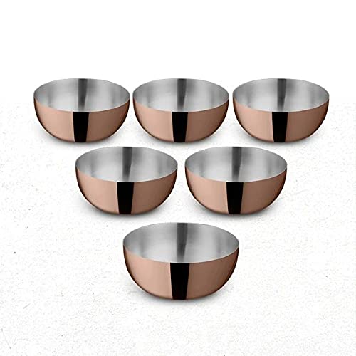 Shri & Sam Stainless Steel Majestic Bowl with PVD Coating (Rose Gold) - 6 Pieces - Image 1