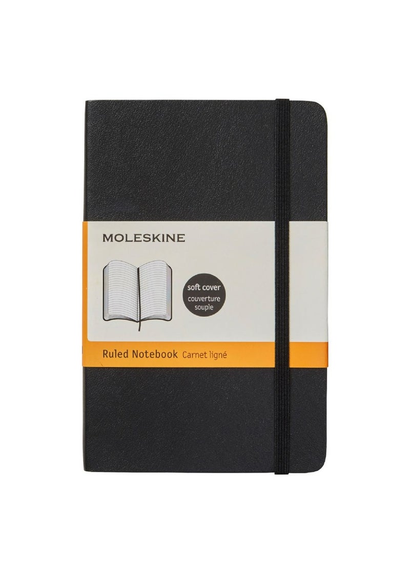 MOLESKINE 1-Piece Classic Pocket Size Soft Cover Ruled Notebook 9x14cm Size Black  - Image 1