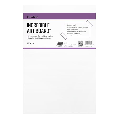 Grafix Incredible Art Board - Durable, Light-Weight, Water-Resistant, Reusable ½” Foam Core Art Board, Great for Stretching Watercolor Paper, 16 x 24 - Image 1