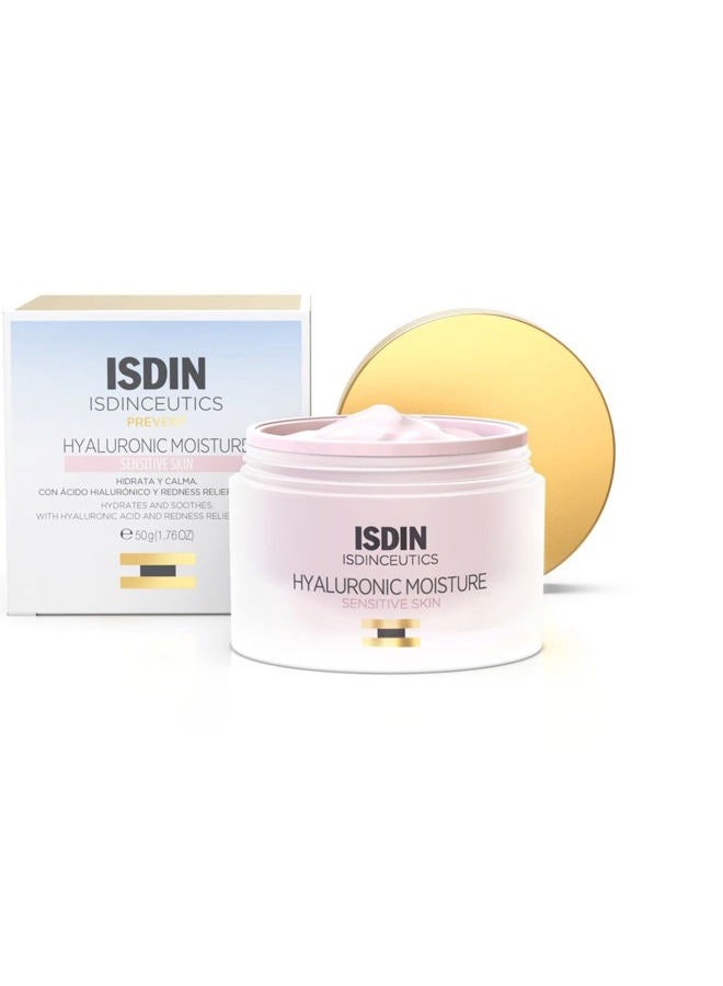 ISDIN مرطب الوجه اليومي المهدئ للبشرة الحساسة من إزدينسيوتيكس مع حمض الهيالورونيك 1.76 أونصة - Image 1