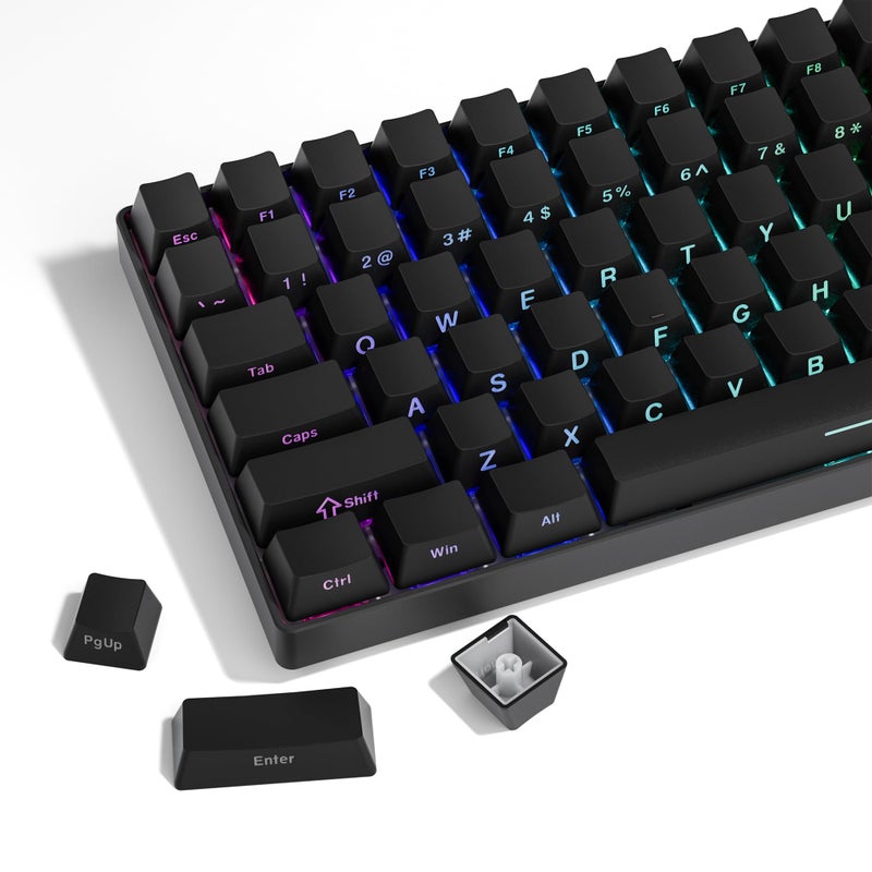 SDYZ أغطية مفاتيح XVX PBT - مجموعة أغطية مفاتيح مطبوعة من الجانب، أغطية مفاتيح مزدوجة الطباعة تتألق، أغطية مفاتيح سوداء بملف OEM 136 مفتاح، أغطية مفاتيح بأسلوب بسيط للوحة مفاتيح ميكانيكية - Image 1
