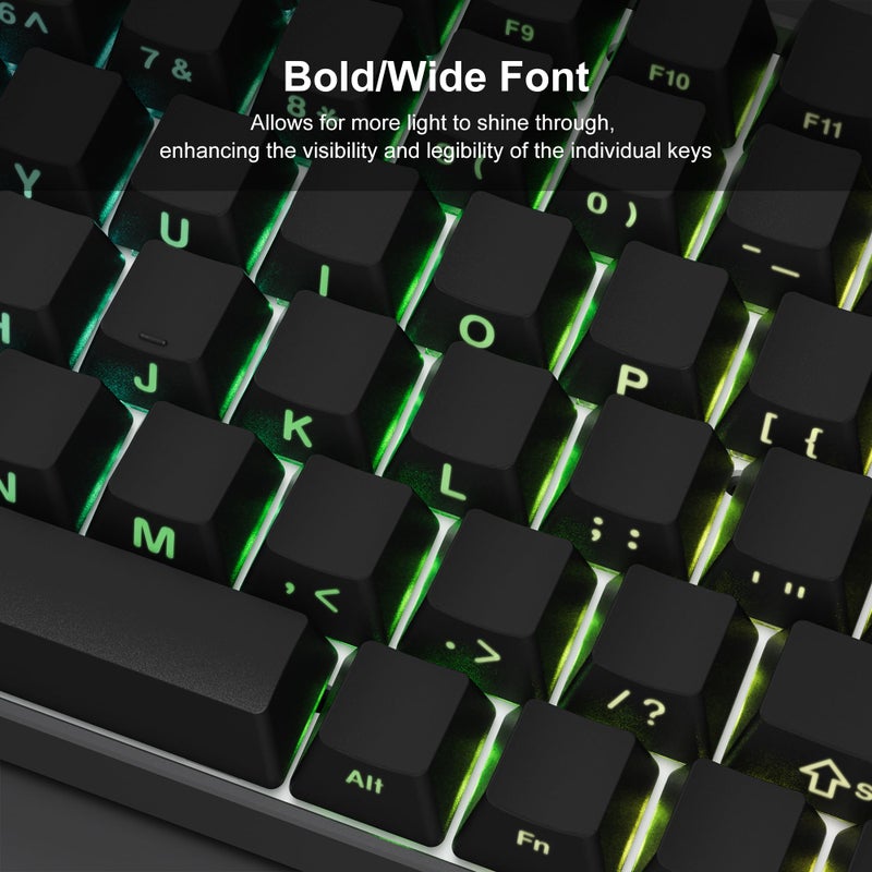 SDYZ أغطية مفاتيح XVX PBT - مجموعة أغطية مفاتيح مطبوعة من الجانب، أغطية مفاتيح مزدوجة الطباعة تتألق، أغطية مفاتيح سوداء بملف OEM 136 مفتاح، أغطية مفاتيح بأسلوب بسيط للوحة مفاتيح ميكانيكية - Image 3