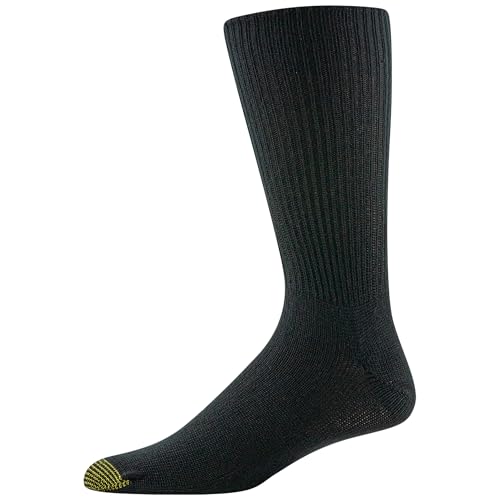 GOLDTOE Men's Fluffies Casual Crew Socks, Black (3-Pairs), Large - Image 3