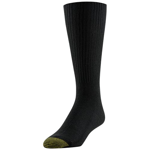 GOLDTOE Men's Fluffies Casual Crew Socks, Black (3-Pairs), Large - Image 2