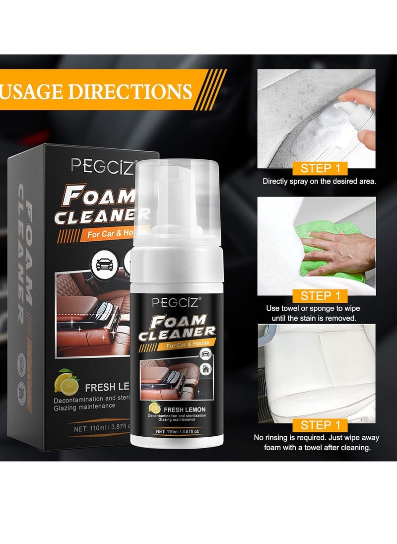 Pegciz - 110ml Multipurpose Foam Cleaner of Car and House Car Interior Seat and Carpet Foaming Cleaner Multi Cleaner Car and House Interior Cleaner - Image 1