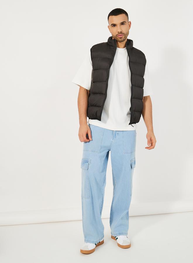 Styli Label Detail Round Neck Boxy T-Shirt  - Image 2