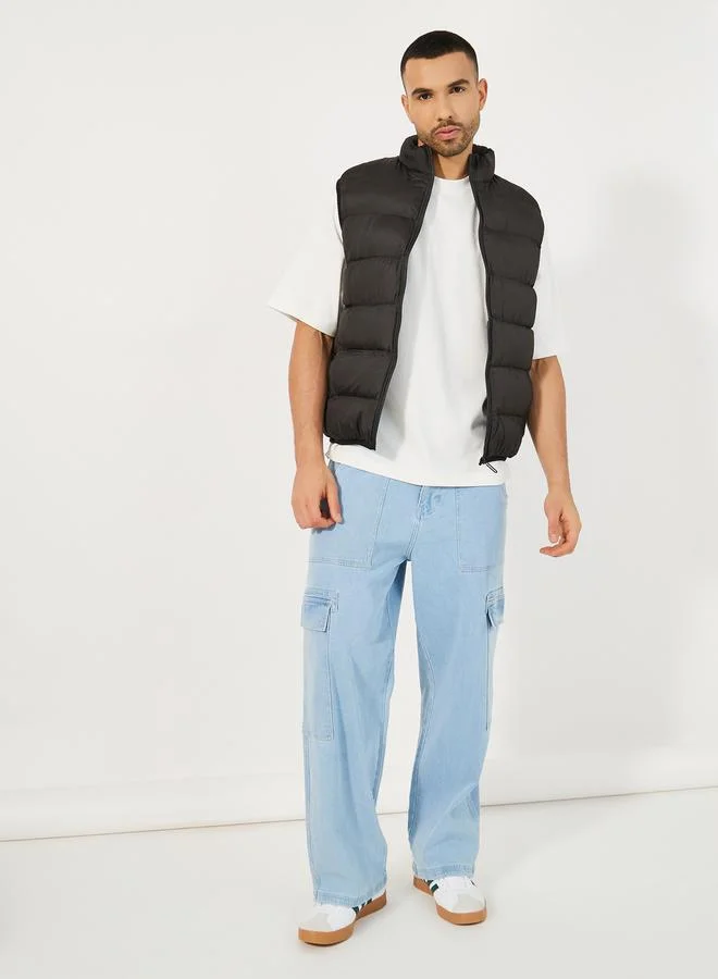 Styli Label Detail Round Neck Boxy T-Shirt