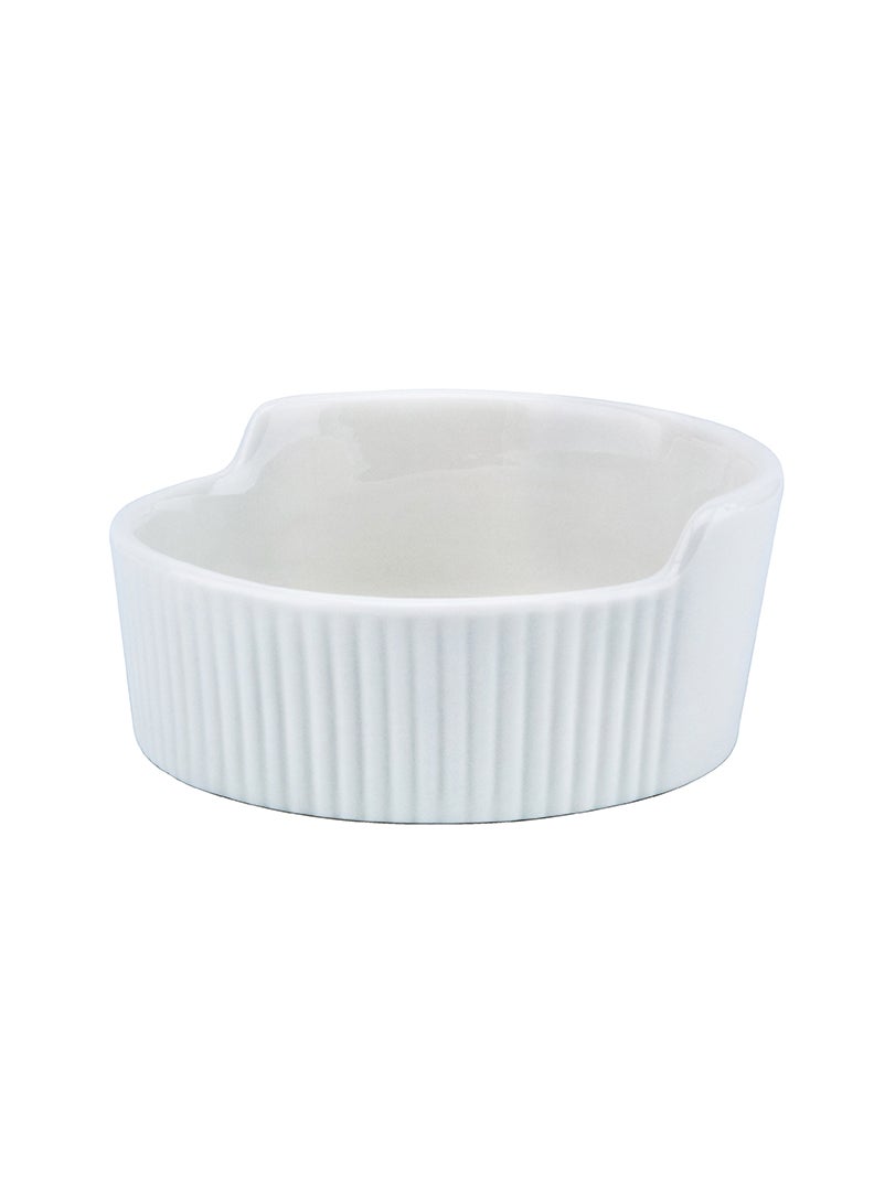 Shallow Porcelain Ceramic Serving Bowl - 10x4cm, White - Image 2
