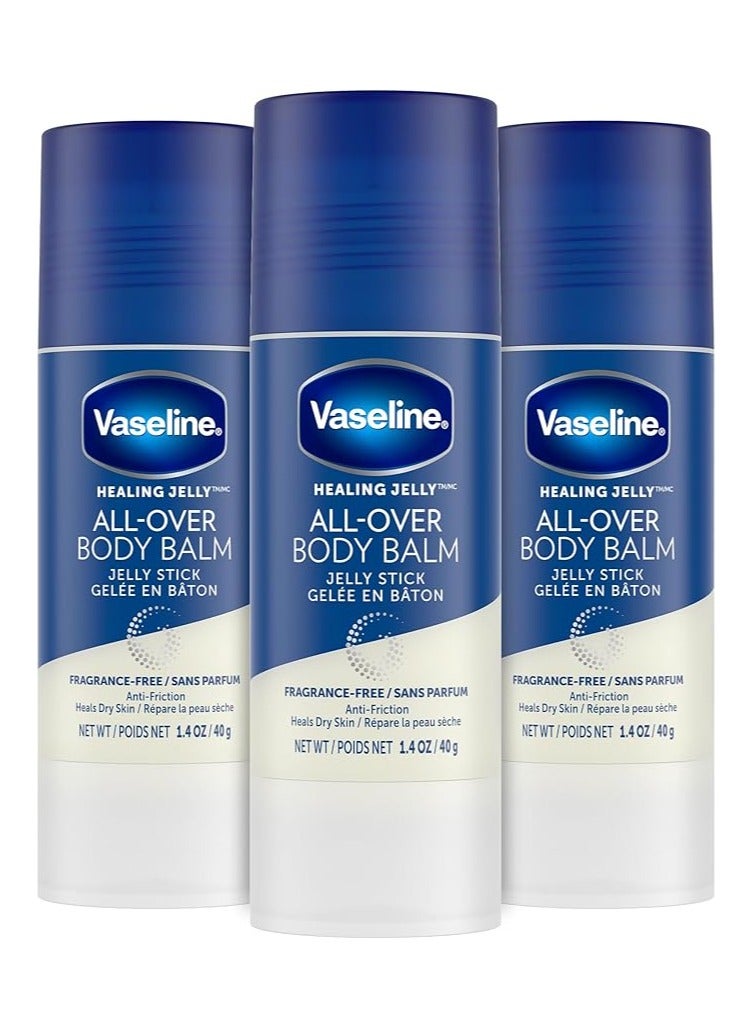 Vaseline عصا بلسم الجسم المضادة للاحتكاك للبشرة الجافة، شفاء مستهدف غير معطر للبقع التي يصعب الوصول إليها، 1.4 أونصة (عبوة من 3 قطع) - Image 2