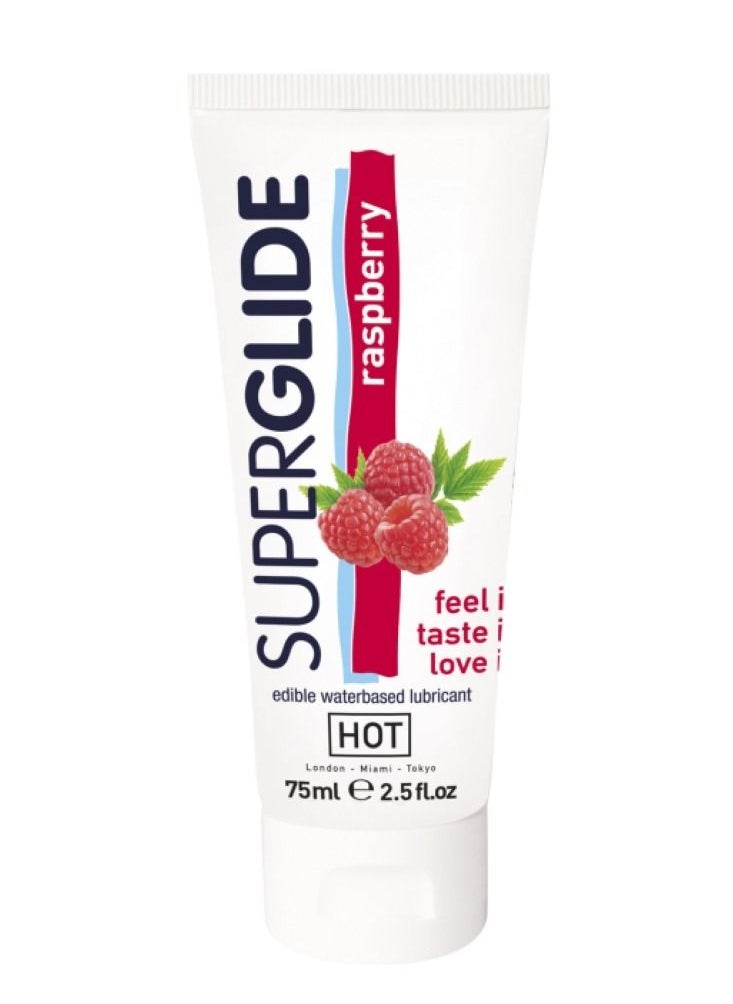 HOT - Super Glide Edible Raspberry Waterbased Lubricant - 75 ml - Image 1