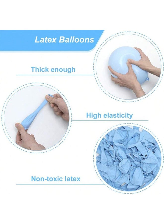 Light Blue Latex Balloons 50 pieces – 10 inch size – High-quality helium balloons for party and event decorations – Elegant decoration for birthdays, graduations, and weddings - Image 2