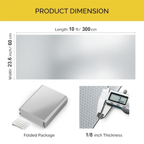 fowong Double Reflective Insulation Roll, Window Insulation for Summer Heat, 23.6" x 10 Ft Radiant Barrier Heat Reflective Window Film, Aluminum Foil Bubble Shield for Windows, RV, Roof, Garage Door - Image 2