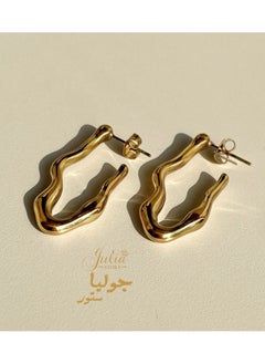 Water Wave V Shape Earrings Trendy 18K Gold Plated Earrings Chunky Hoop Earrings | Hypoallergenic Gold Earrings for Women Best Seller Stainless Steel Jewelry By Julia Store - pzsku/Z6B606218358C9E21BE03Z/45/_/1718586542/d1569de6-a784-4e41-b887-115541fe2c0c