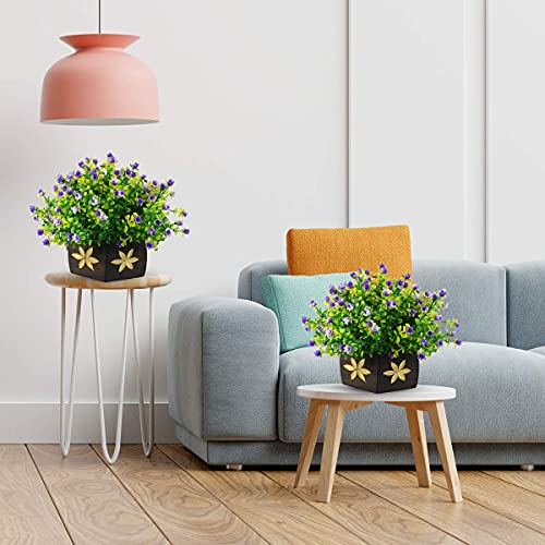 Crystu Beautiful Artificial Plants with Pot | Bonsai Tree & Plants | Bonsai Tree for Indoor with Wooden Pot for Office Home Decor Showpiece (Pack of Combo 2 pc) - Image 4