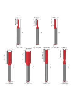 Y&D 7 Pieces Shank Straight Router Bit Set, 1/4-Inch Set Double Flute Woodworking Milling Trimming Cutter Tools  - Image 5