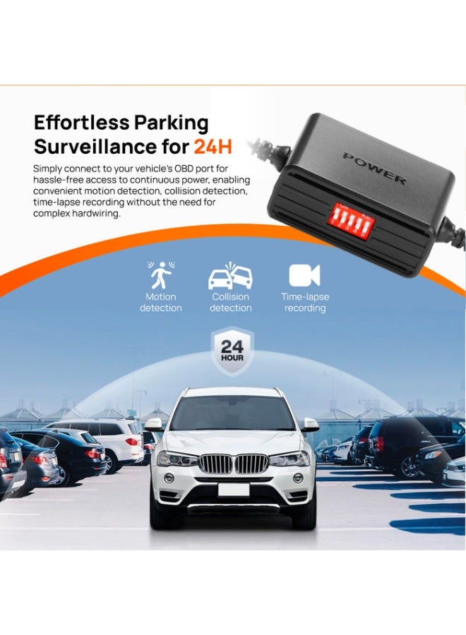 70 ماي مجموعة توصيل 70mai OBD-II | وضع وقوف السيارات لمدة 24 ساعة | إعداد سهل | نوع C - Image 5
