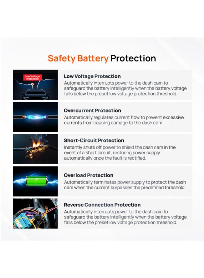 70 ماي مجموعة توصيل 70mai OBD-II | وضع وقوف السيارات لمدة 24 ساعة | إعداد سهل | نوع C - Image 4