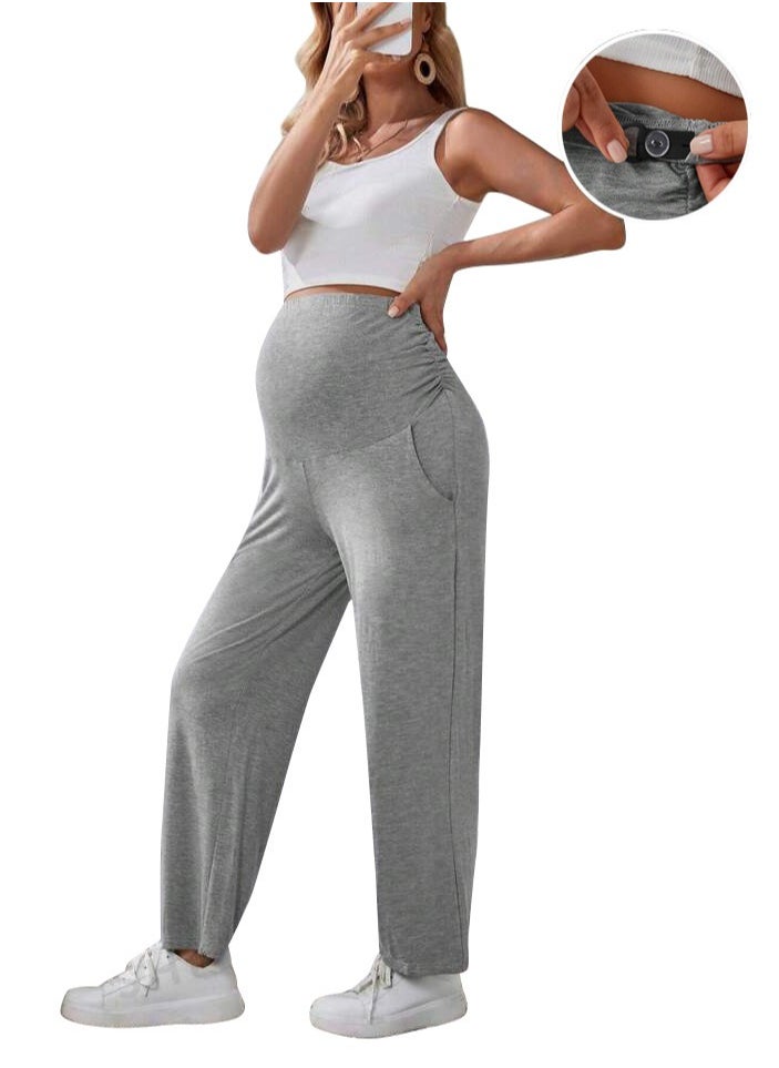 RedMapleTEK New Women's Straight Leg Maternity Pants Plus Size  - Image 1