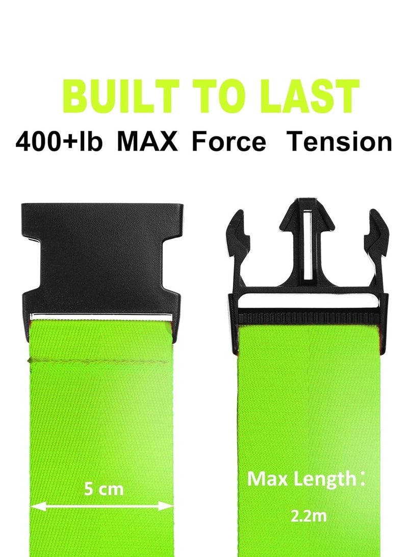 JoyousSto Luggage Straps for Suitcases 4 Pack, Travel Essentials, Luggage Strap for Travel Suitcase & Bag Closure and for Easy Identification, Travel Accessories for Safety & Convenience,Green - Image 2